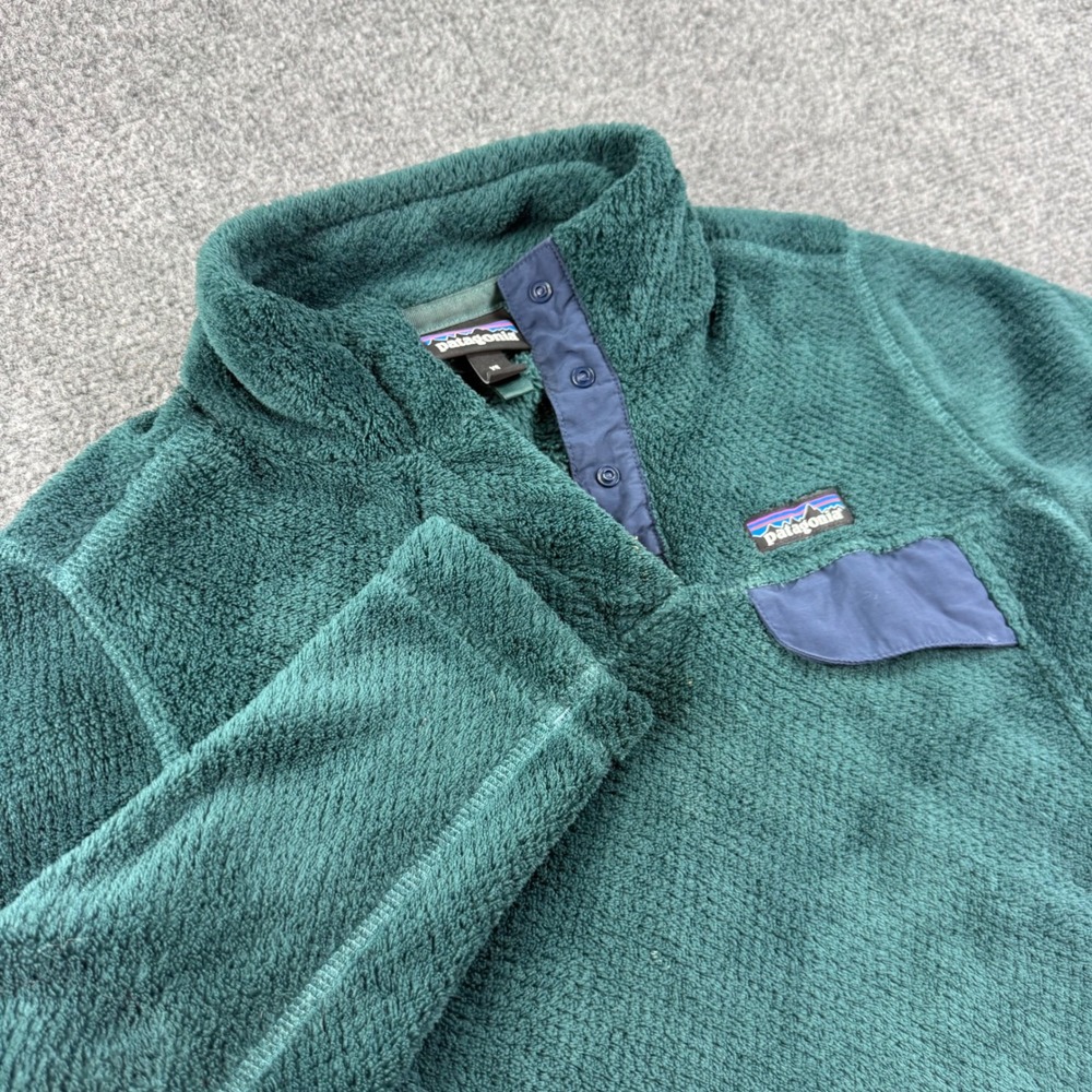 Patagonia Re-Tool Snap-T Pullover XS Green Fleece Quarter Snap Women